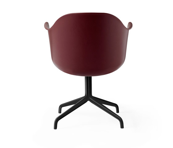 Harbour Dining Chair, Star Base W.Swivel W. Return | Black Aluminium, Burned Red Plastic | Sedie | Audo Copenhagen