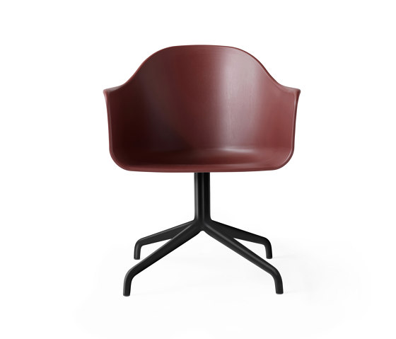 Harbour Dining Chair, Star Base W.Swivel W. Return | Black Aluminium, Burned Red Plastic | Chairs | Audo Copenhagen