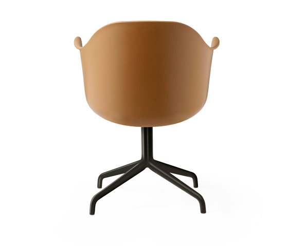 Harbour Dining Chair, Star Base W.Swivel W. Return | Black Aluminium, Khaki Plastic | Chaises | Audo Copenhagen