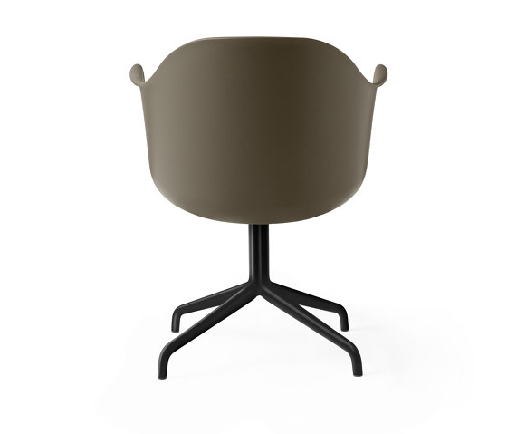 Harbour Dining Chair, Star Base W.Swivel W. Return | Black Aluminium, Olive Plastic | Stühle | Audo Copenhagen