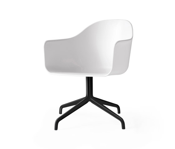 Harbour Dining Chair, Star Base W.Swivel W. Return | Black Aluminium, White Plastic | Chaises | Audo Copenhagen