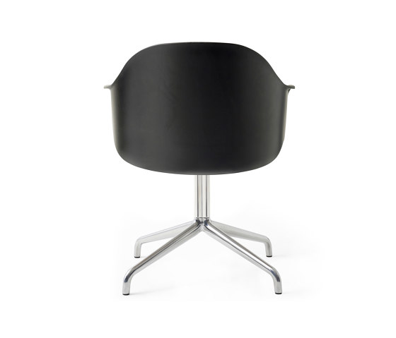 Harbour Dining Chair, Star Base W.Swivel W. Return | Polished Aluminium, Black Plastic | Chaises | Audo Copenhagen