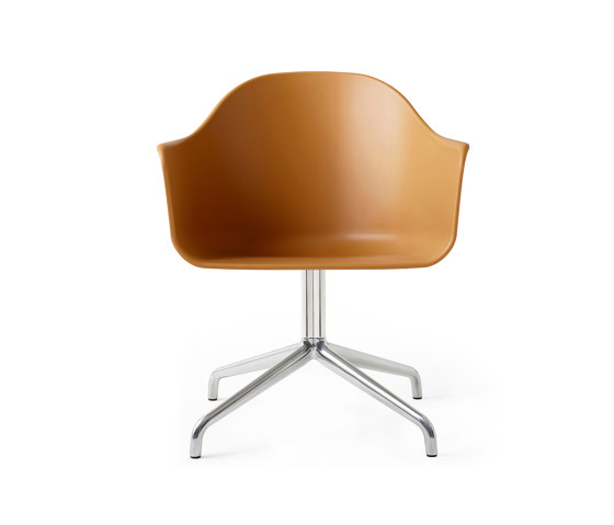 Harbour Dining Chair, Star Base W.Swivel W. Return | Polished Aluminium, Khaki Plastic | Chairs | Audo Copenhagen