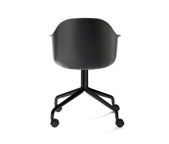 Harbour Dining Chair, Swivel Base W. Casters | Black Aluminium, Black Plastic | Sedie | Audo Copenhagen