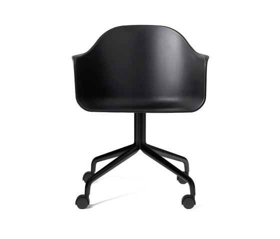 Harbour Dining Chair, Swivel Base W. Casters | Black Aluminium, Black Plastic | Chairs | Audo Copenhagen