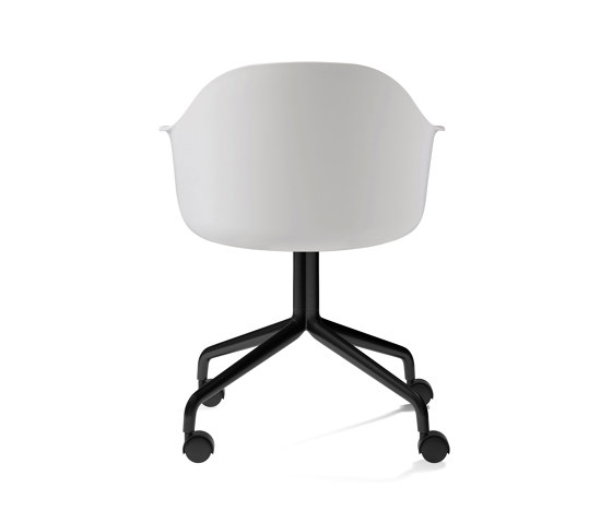 Harbour Dining Chair, Swivel Base W. Casters | Black Aluminium, Light Grey Plastic | Sillas | Audo Copenhagen