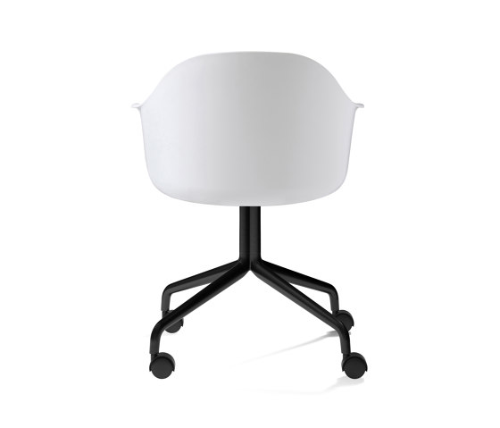 Harbour Dining Chair, Swivel Base W. Casters | Black Aluminium, White Plastic | Sedie | Audo Copenhagen
