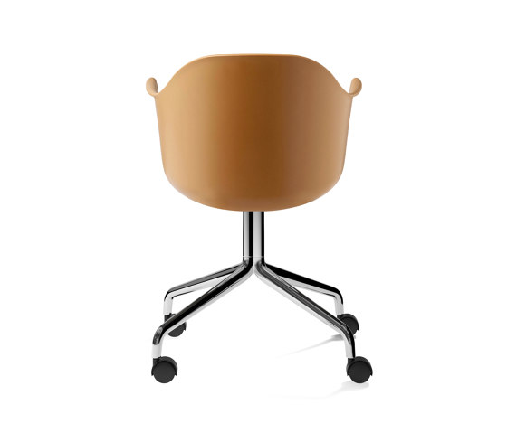 Harbour Dining Chair, Swivel Base W. Casters | Polished Aluminium, Khaki Plastic | Sedie | Audo Copenhagen