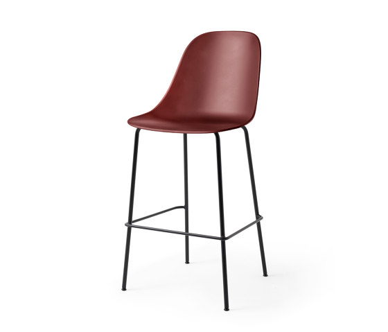 Harbour Side Bar Chair | Black Steel, Burned Red Plastic | Tabourets de bar | Audo Copenhagen