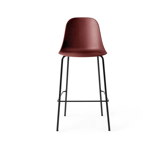 Harbour Side Bar Chair | Black Steel, Burned Red Plastic | Sgabelli bancone | Audo Copenhagen