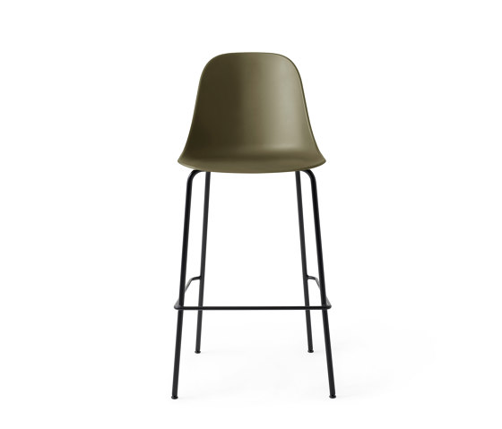 Harbour Side Bar Chair | Black Steel, Olive Plastic | Sgabelli bancone | Audo Copenhagen