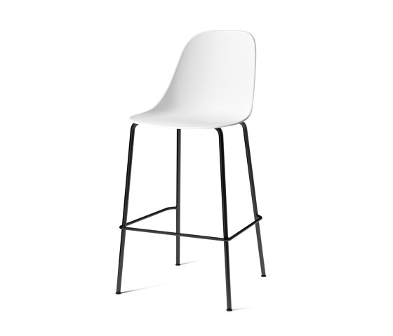 Harbour Side Bar Chair | Black Steel, White Plastic | Tabourets de bar | Audo Copenhagen
