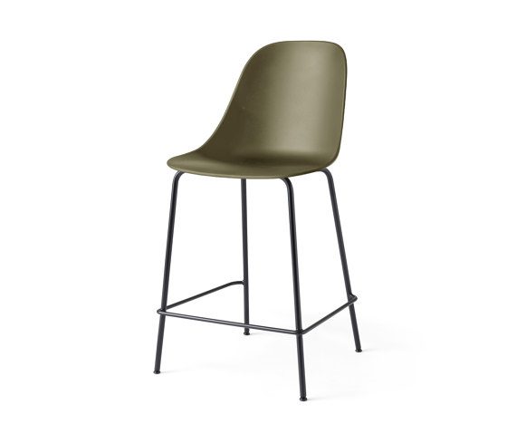 Harbour Side Counter Chair | Black Steel, Olive, Plastic | Counterstühle | Audo Copenhagen