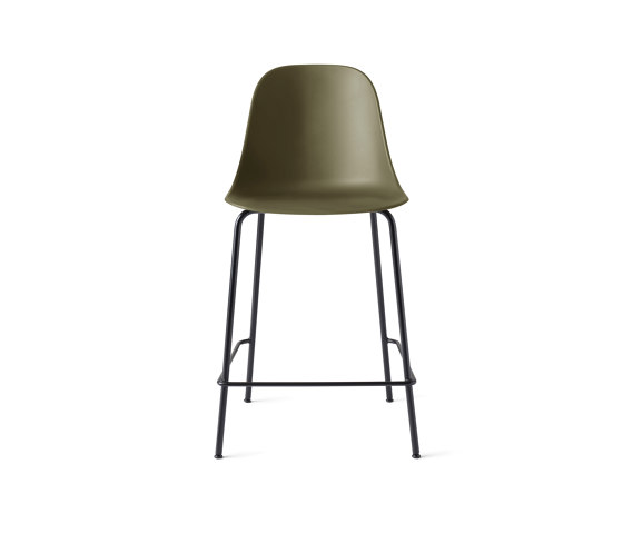 Harbour Side Counter Chair | Black Steel, Olive, Plastic | Chaises de comptoir | Audo Copenhagen