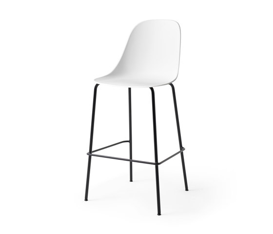 Harbour Side Counter Chair | Black Steel, White, Plastic | Sillas de trabajo altas | Audo Copenhagen