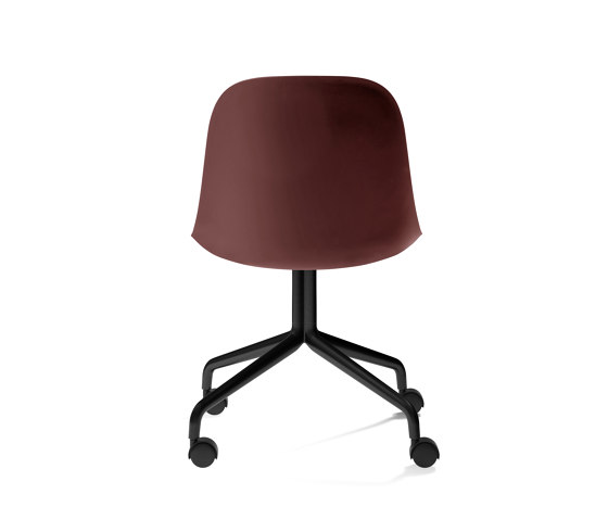 Harbour Side Dining Chair, Star Base W. Casters | Black Aluminium, Burned Red Plastic | Chairs | Audo Copenhagen