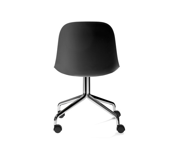 Harbour Side Dining Chair, Star Base W. Casters | Polished Aluminium, Black Plastic | Stühle | Audo Copenhagen