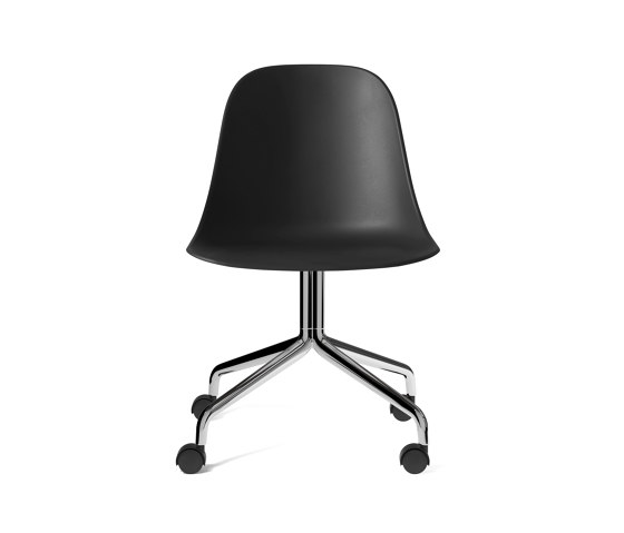Harbour Side Dining Chair, Star Base W. Casters | Polished Aluminium, Black Plastic | Sillas | Audo Copenhagen