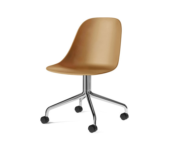 Harbour Side Dining Chair, Star Base W. Casters | Polished Aluminium, Khaki Plastic | Stühle | Audo Copenhagen