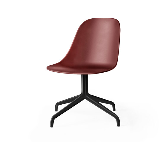 Harbour Side Dining Chair, Star Base W.Swivel | Black Aluminium, Burned Red Plastic | Chairs | Audo Copenhagen