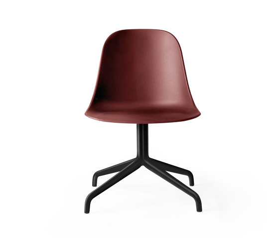 Harbour Side Dining Chair, Star Base W.Swivel | Black Aluminium, Burned Red Plastic | Sedie | Audo Copenhagen