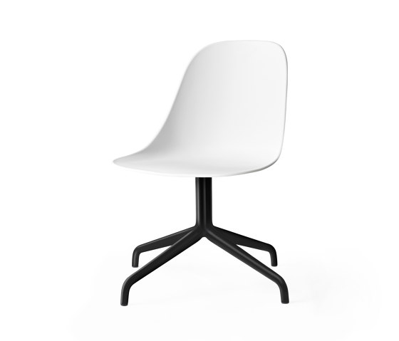 Harbour Side Dining Chair, Star Base W.Swivel | Black Aluminium, White Plastic | Stühle | Audo Copenhagen