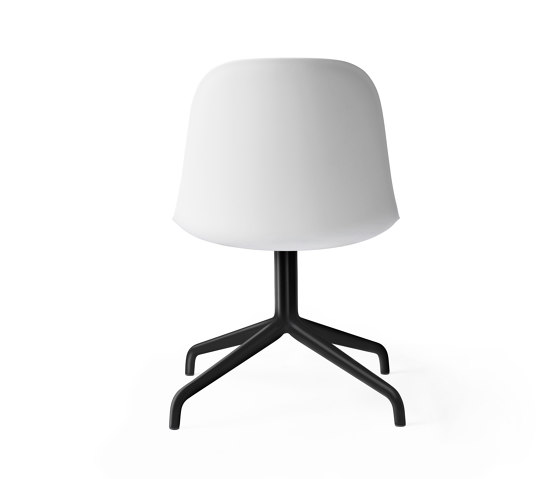 Harbour Side Dining Chair, Star Base W.Swivel | Black Aluminium, White Plastic | Sedie | Audo Copenhagen