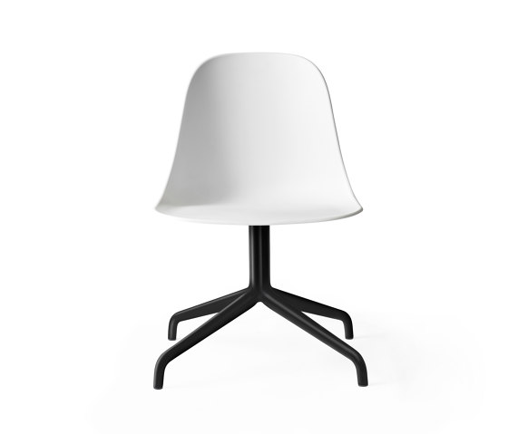 Harbour Side Dining Chair, Star Base W.Swivel | Black Aluminium, White Plastic | Chaises | Audo Copenhagen