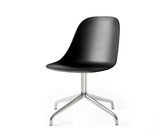 Harbour Side Dining Chair, Star Base W.Swivel | Polished Aluminium, Black Plastic | Sedie | Audo Copenhagen