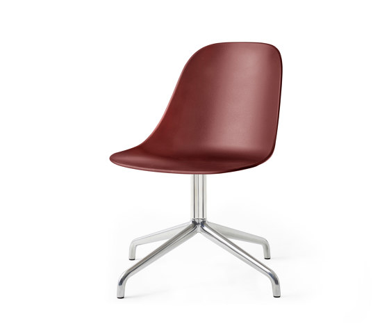 Harbour Side Dining Chair, Star Base W.Swivel | Polished Aluminium, Burned Red Plastic | Stühle | Audo Copenhagen