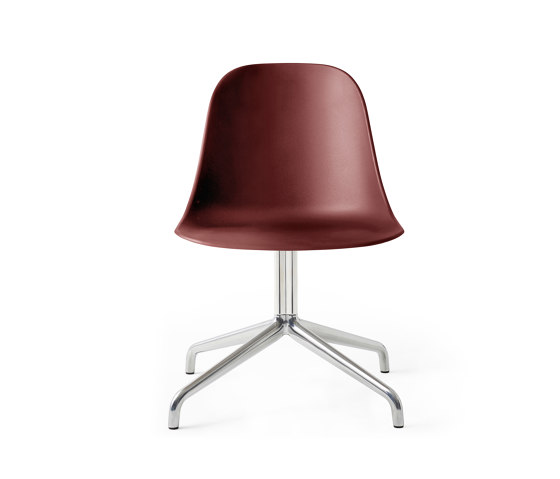 Harbour Side Dining Chair, Star Base W.Swivel | Polished Aluminium, Burned Red Plastic | Chaises | Audo Copenhagen