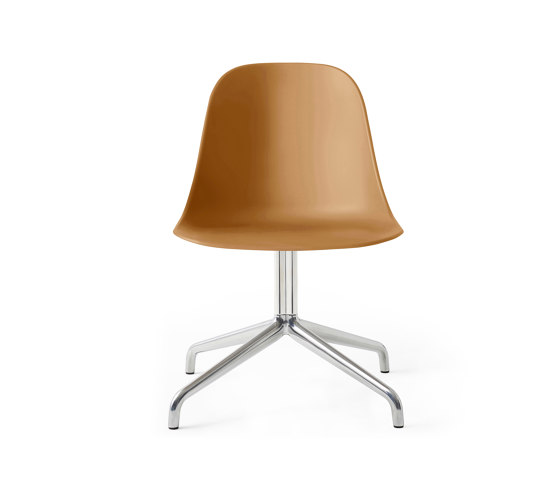 Harbour Side Dining Chair, Star Base W.Swivel | Polished Aluminium, Khaki Plastic | Sedie | Audo Copenhagen