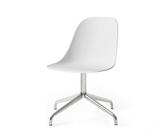 Harbour Side Dining Chair, Star Base W.Swivel | Polished Aluminium, Light Grey Plastic | Chaises | Audo Copenhagen
