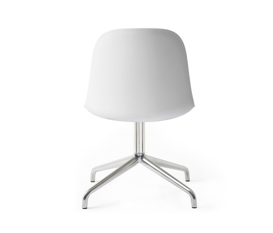Harbour Side Dining Chair, Star Base W.Swivel | Polished Aluminium, White Plastic | Chaises | Audo Copenhagen