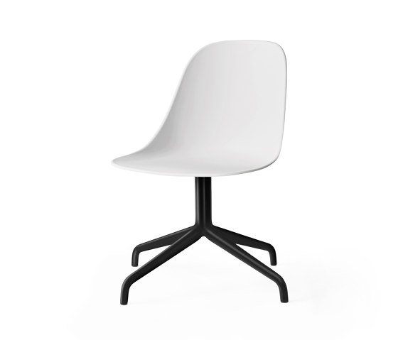 Harbour Side Dining Chair, Star Base W.Swivel W. Return | Black Aluminium, Light Grey Plastic | Sillas | Audo Copenhagen