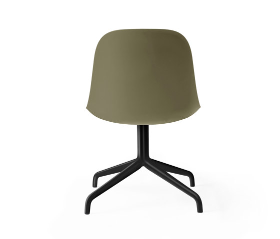 Harbour Side Dining Chair, Star Base W.Swivel W. Return | Black Aluminium, Olive Plastic | Chaises | Audo Copenhagen