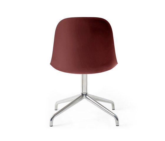 Harbour Side Dining Chair, Star Base W.Swivel W. Return | Polished Aluminium, Burned Red Plastic | Chaises | Audo Copenhagen