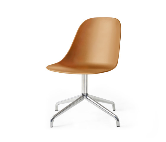 Harbour Side Dining Chair, Star Base W.Swivel W. Return | Polished Aluminium, Khaki Plastic | Chairs | Audo Copenhagen
