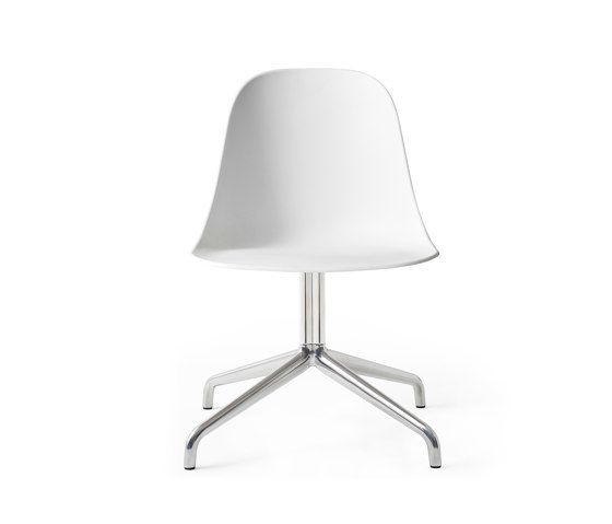 Harbour Side Dining Chair, Star Base W.Swivel W. Return | Polished Aluminium, Light Grey Plastic | Sillas | Audo Copenhagen