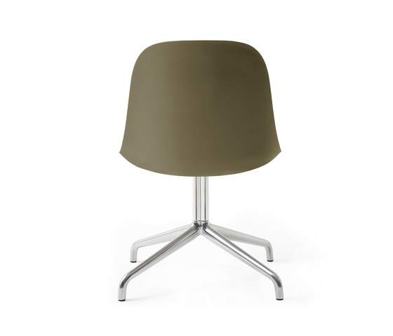 Harbour Side Dining Chair, Star Base W.Swivel W. Return | Polished Aluminium, Olive Plastic | Sedie | Audo Copenhagen