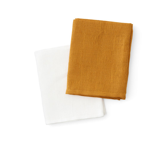 Papilio Tea Towel, 40 X 64 | Ochre / White, 2-pack | Accesorios de mesa | Audo Copenhagen