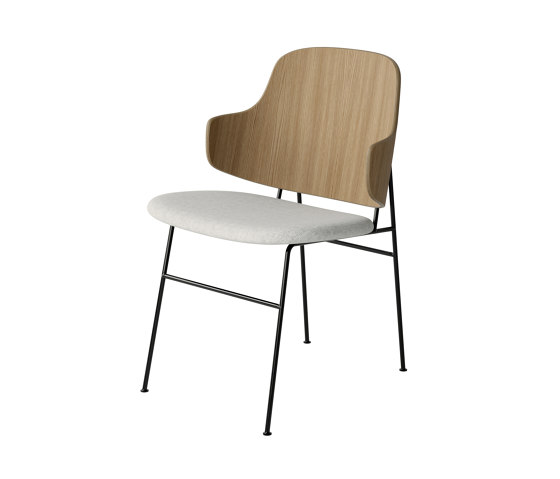 The Penguin Dining Chair, Black Steel | Natural Oak / Hallingdal 110 | Chaises | Audo Copenhagen