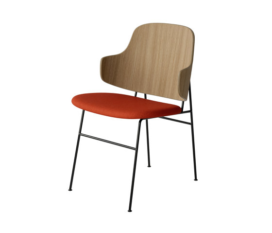 The Penguin Dining Chair, Black Steel | Natural Oak / Hallingdal 600 | Stühle | Audo Copenhagen