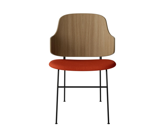 The Penguin Dining Chair, Black Steel | Natural Oak / Hallingdal 600 | Chaises | Audo Copenhagen
