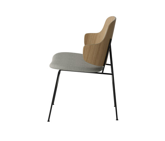 The Penguin Dining Chair, Black Steel | Natural Oak / Re-Wool 218 | Chairs | Audo Copenhagen