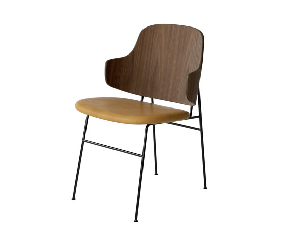 The Penguin Dining Chair, Black Steel | Walnut / Dakar 0250 | Stühle | Audo Copenhagen