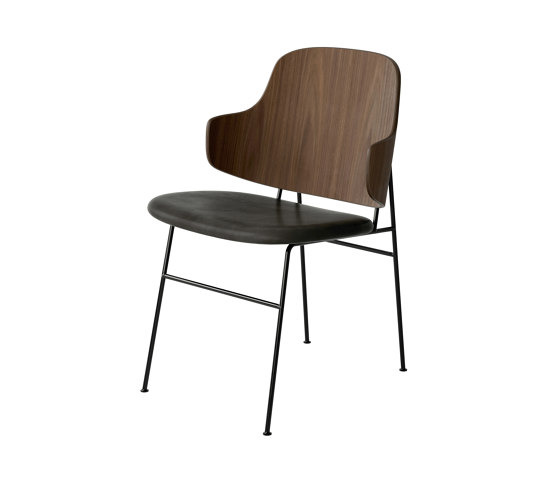 The Penguin Dining Chair, Black Steel | Walnut / Dakar 0842 | Sillas | Audo Copenhagen