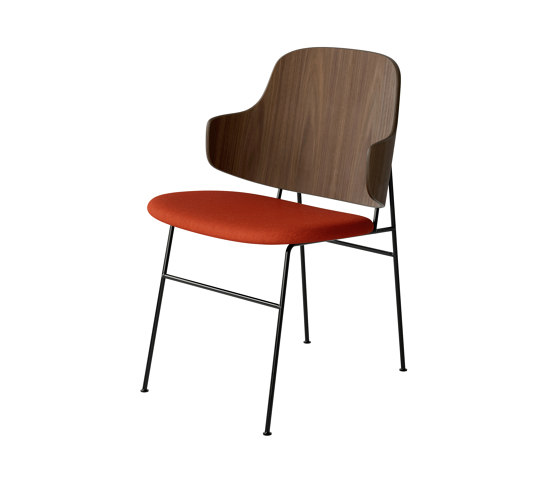 The Penguin Dining Chair, Black Steel | Walnut / Hallingdal 600 | Chaises | Audo Copenhagen
