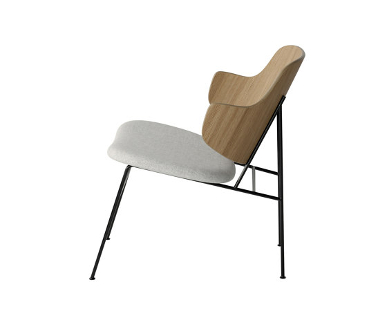 The Penguin Lounge Chair, Black Steel | Natural Oak / Hallingdal 110 | Sessel | Audo Copenhagen