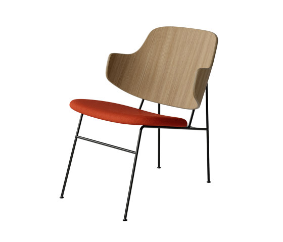 The Penguin Lounge Chair, Black Steel | Natural Oak / Hallingdal 600 | Sessel | Audo Copenhagen